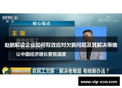 赵鹏解读企业如何有效应对欠薪问题及其解决策略